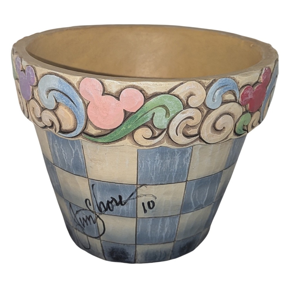 Jim Shore Disney Traditions Mickey Garden Flower Pot Planter 4016527 Signed 2010